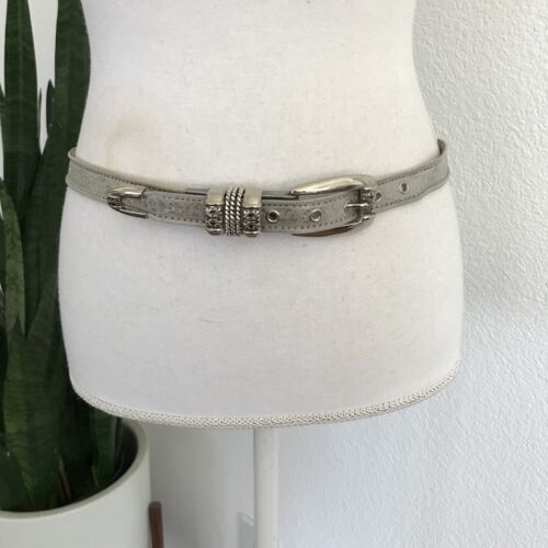 BB Simon Geniune Leather Silver Mesh Metal Belt Si