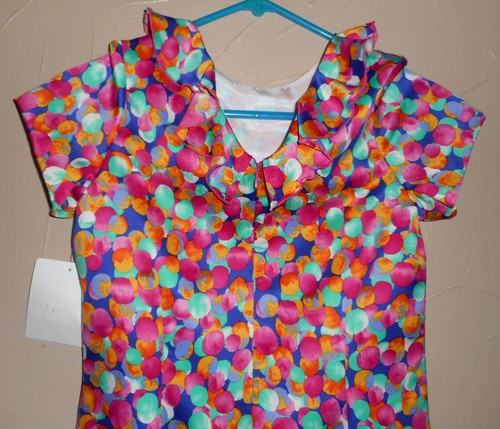 Nuevo con etiquetas Vestido Maggie Breen Too Multicolor Mangas Cortas LUNARES PUNTO Talla 7 - Imagen 7 de 9