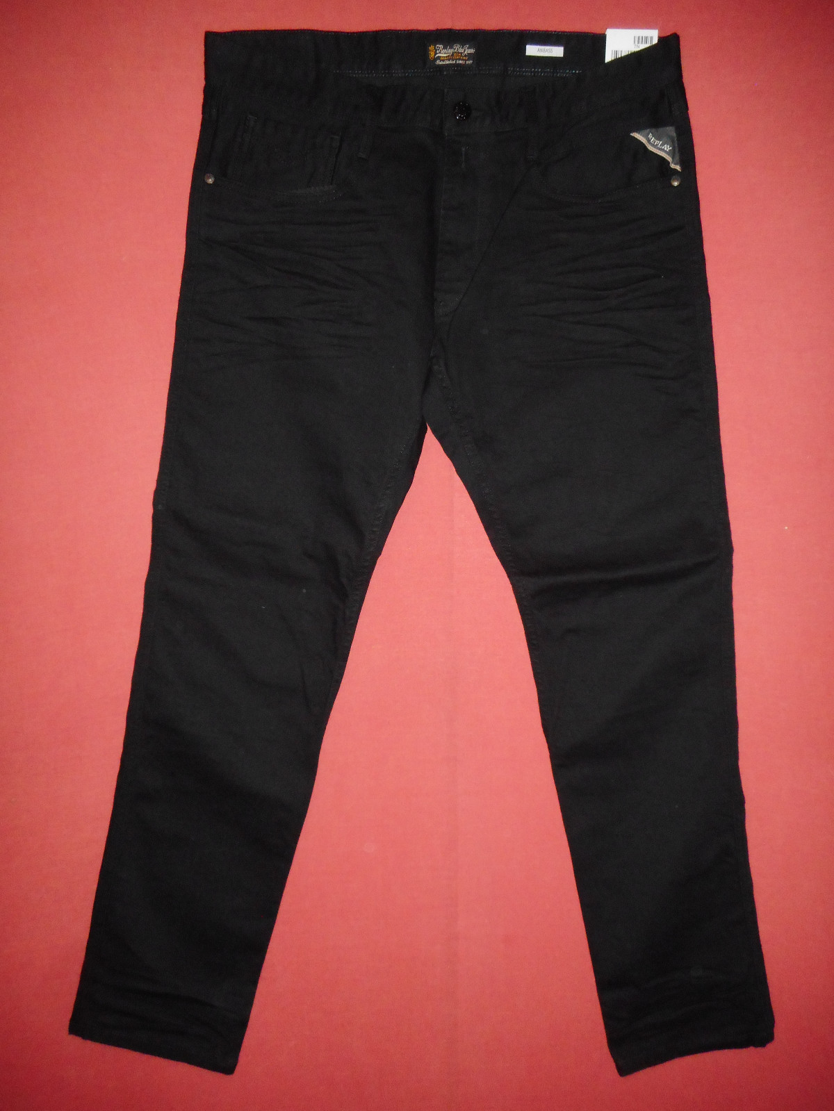 Replay ANBASS Slim Fit W36 L32 Mens Stretch schwarz Denim Jeans N3 Replay ANBASS Slim Fit W36 L32 Mens Stretch schwarz Denim Jeans N3