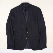 Hugo Boss Jet Mens Travel Sport Coat 40R Navy Blue Wool Mohair Blazer Jacket