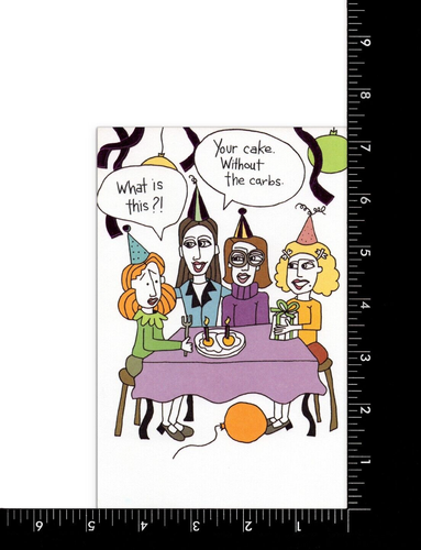 Funny HAPPY BIRTHDAY Card No Carbs Silly Comic, by American Greetings + Envelope - Picture 3 of 5