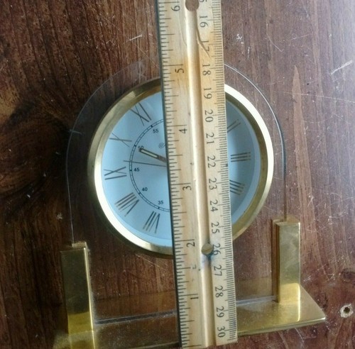 Seth Thomas Quart Germany Movement Desk Top Mantle Shelf Alarm Clock Watch Gold - Picture 8 of 9