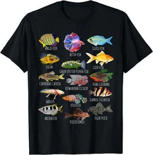 Fishkeeping Fish Species Biology Types Of Aquarium Fish T-Shirt Black