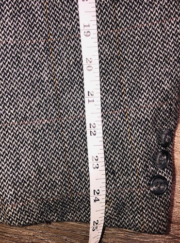 Vintage Brooks Brothers Blazer 50R Gris 100% Cachemira Cuadros de espiga *defectos - Imagen 12 de 20