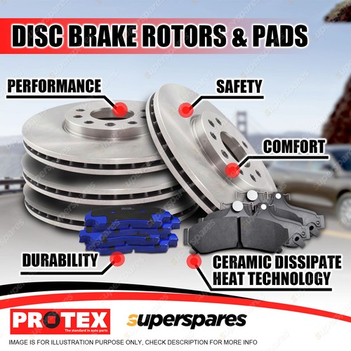 Front + Rear Disc Brake Rotors Brake Pads for Nissan Elgrand E51 3.5L AWD 02-10 - Picture 2 of 2