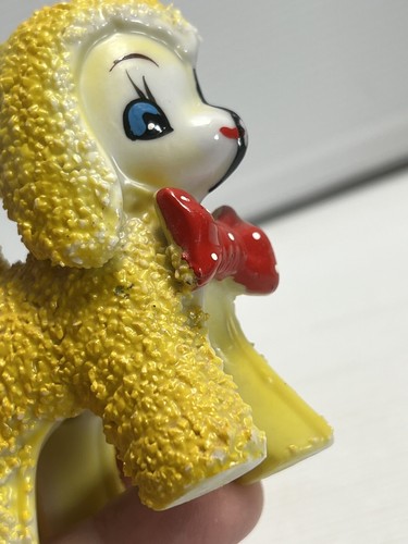 Arnart / Enesco Red Bow Tie Yellow Sugar Glazed Lamb Figurine Kitsch Vintage - Picture 12 of 15