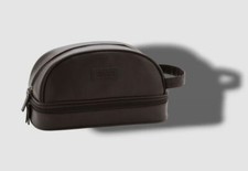 $48 Perry Ellis Men's Brown Toiletry Duffle Case Travel Shave Kit Overnight Bag