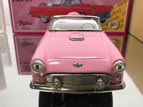 FIFTIES JAPAN 1956 FORD THUNDERBIRD CONVERTIBLE- TIN TOY -PINK 1:18- GOOD IN BOX - Imagen 5 de 10