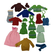 Large Lot of Vintage BARBIE Doll Handmade Crochet Knit Clothing Clothes Outfits