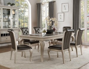 Bwood 7pc Transitional Silver Taupe Dining Room Rectangular Image Is Loading Bwood 7pc Transitional Silver Taupe Dining Room Rectangular