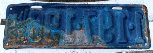 Antique Car Automobile LICENSE PLATE Illinois 1932 Black & Yellow - Picture 4 of 4