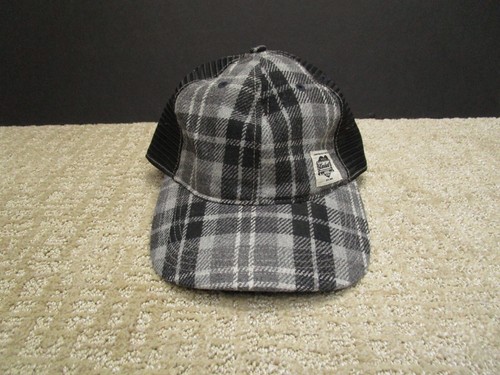 Carhartt Cap Hat Snap Back Men Adjustable Black Gray Plaid Mesh Trucker Outdoor