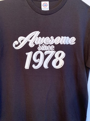 Medium Herren Tshirt schwarz "Awesome Since 1978" Neuheit neu ohne Etikett - Bild 2 von 4