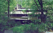 Fallingwater Famous Masterwork By Frank Lloyd Wright PA Chrome Vintage Postcard