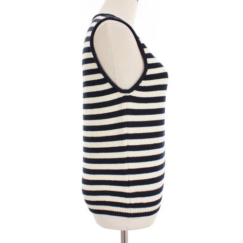 Frame NWD Mariner Sweater Tank Top Size Medium in Navy Blue & Ivory Stripes - Picture 3 of 11