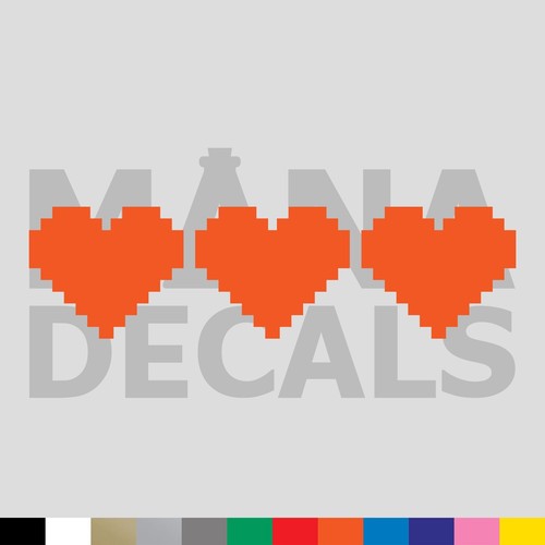 8 bit Hearts Vinyl Die Cut Decal Sticker - Video Game The Legend of Zelda LOZ - Picture 10 of 16