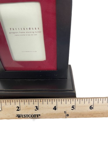 Pottery Barn Set/2 Grosgrain Picture Frame Stocking Holder Bronze for 2x3 Photo - Picture 8 of 8