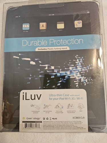 iLuv iPad Case ICC803 Flexi-Clear (TPU) with Folding Stand Wi-Fi 3G, NEW - Picture 2 of 3