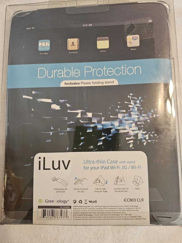 iLuv iPad Case ICC803 Flexi-Clear (TPU) with Folding Stand Wi-Fi 3G, NEW - Image 2 of 3