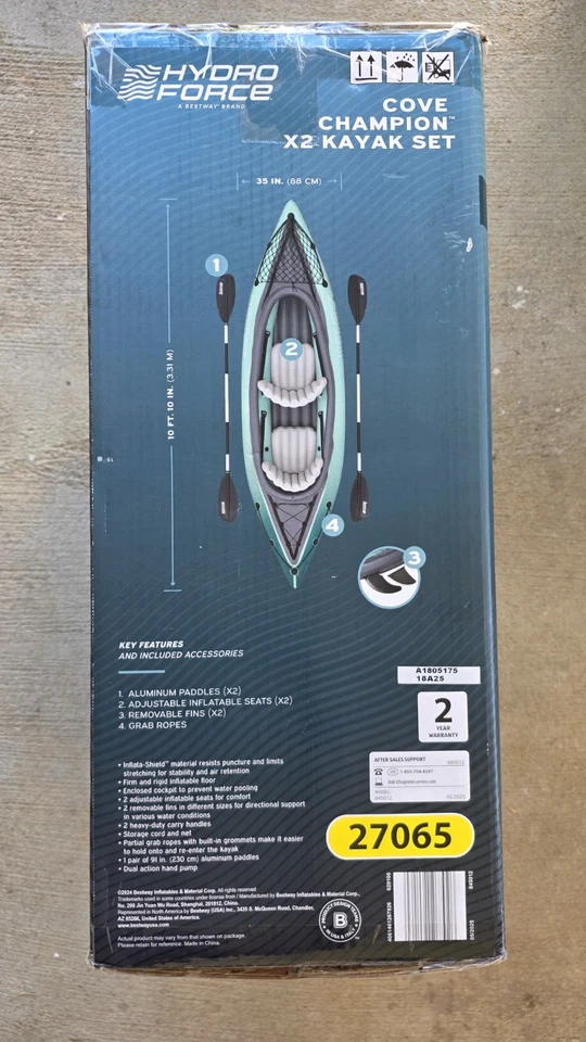 Bestway Hydro-Force 2-Person Ventura Elite Inflatable Kayak Set - NEW IN BOX - Image 2 of 4