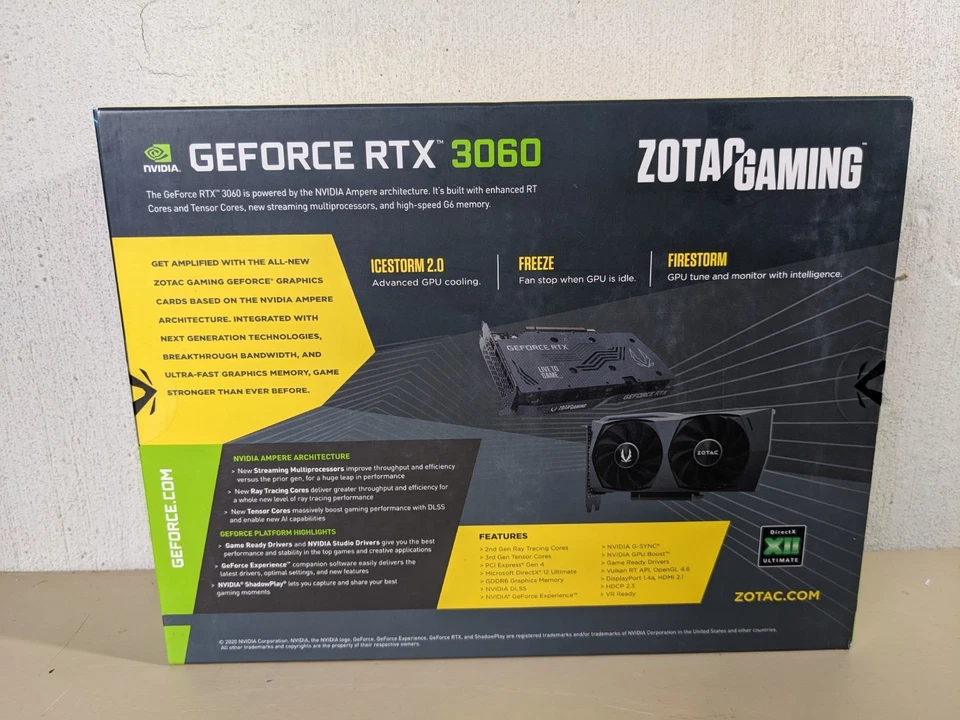 ZOTAC GAMING GeForce RTX 3060 Twin Edge 12GB GDDR6 192-bit 15 Gbps PCIE 4.0 - Image 2 of 4