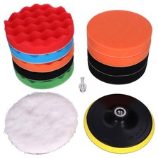 12 tlg Polierschwamm Auto Polieraufsatz Polierscheibe Polierpads Klett 150mm 