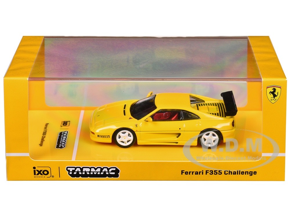FERRARI F355 CHALLENGE YELLOW 1/64 DIECAST MODEL CAR BY TARMAC
