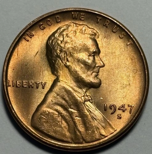 1947-S Lincoln Wheat Cent — Uncirculated MS Red 🔥 Exact Coin