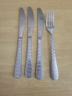 4 Pc Cambridge Silver Berkshire Sand Zig Zag Stainless Steel Flatware Fork Knife