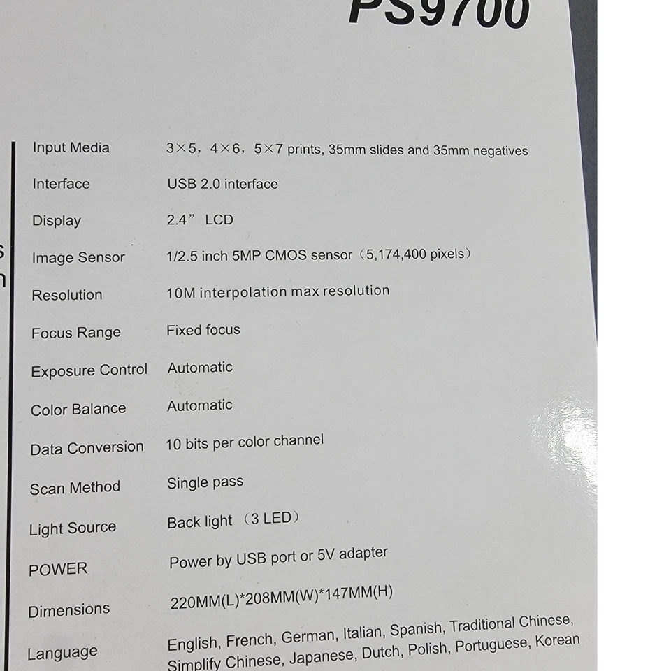 SVP PS9700 3-in-1 Photo Film Slide Scanner 10MP Digital Converter Open Box - Image 3 of 4