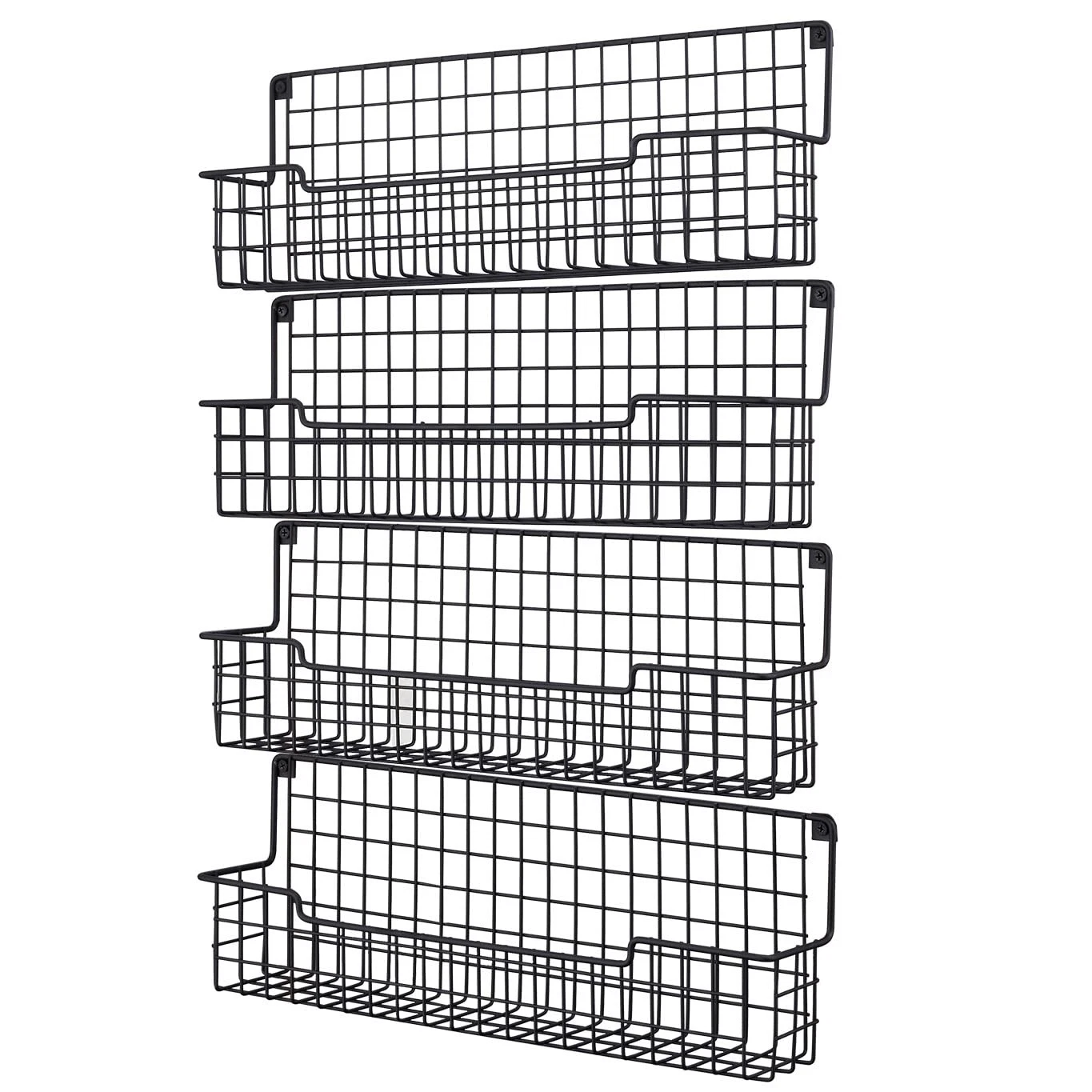4 Pack Wall Mounted Spice Rack Organizer Storage Shelf for Kitchen Cabinet Door