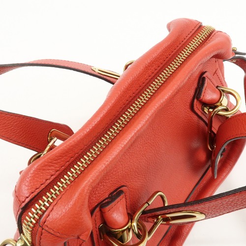 Chloe Paraty Leder 2-Wege Tasche Schultertasche Handtasche rot echt gebraucht kostenloser Versand - Bild 19 von 24