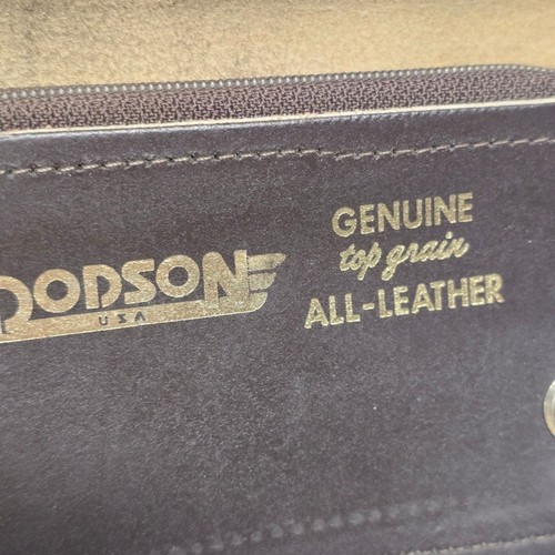 Vintage Dodson braune Echtleder Truck Print Biker Leder Geldbörse mit Kette - Bild 6 von 10