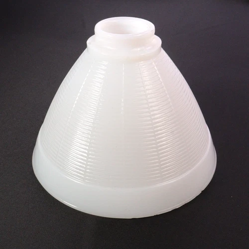 Vintage White Milk Glass Waffle Pattern Diffuser Lamp Shade - 8" Diameter