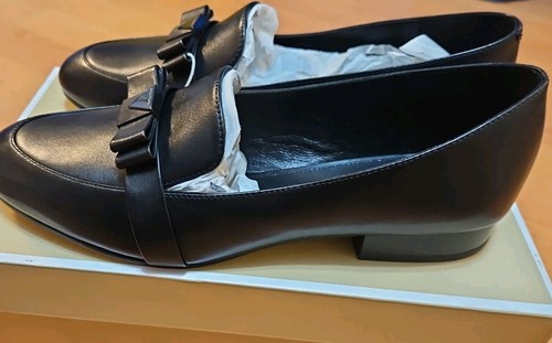 Michael Kors Women's Caroline Leather Loafers Black w/ Bow Sz 8.5 New - Picture 6 of 7
