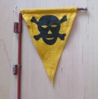 Single Original WW2 Vintage GERMAN MILITARY MINE FIELD MARKER SKULL FLAG STAKE