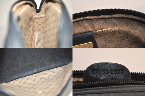 echt GUCCI Vintage Micro GG Leder Clutch Handtasche schwarz Trödel 8034M - Bild 10 von 10