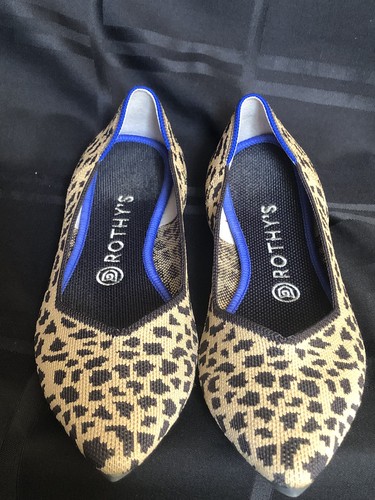 Zapatos planos Rothy's con estampado de leopardo punta para mujer talla 9 marrón/bronceado - Imagen 5 de 11
