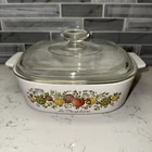 VTG~Corning Ware~Spice Of Life/La Marjolaine A-2-B Casserole 2 QT~Pyrex Lid A9C