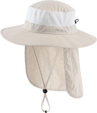 Outdoor UPF50 Mesh Sun Hat Wide Brim Fishing Hat with Neck Flap Sun Hat for Men