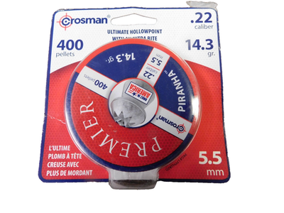 #ad #ad Crosman Premier Piranha Hollow Point Pellets .22 Caliber 400 Count 14.3 gr $15.95