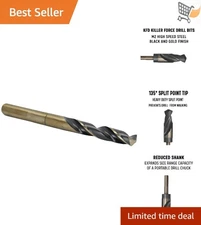 37/64in High Speed Steel Drill Bit 3/8in Shank Black Gold Coated Hard Metal