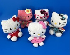 Hello Kitty TY Beanie Baby Plush 6  Lot Of 5 Two Missing TY Heart Tag