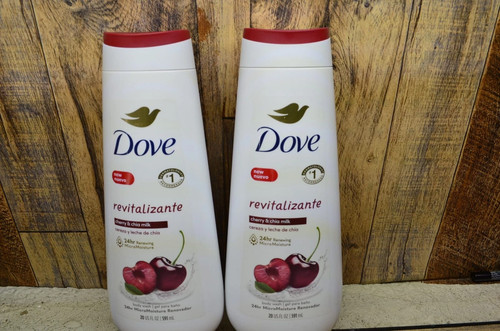 2x Dove Body Wash Revitalizante Cherry & Chia Milk 4 Count for Renewed, 20oz - Picture 2 of 2