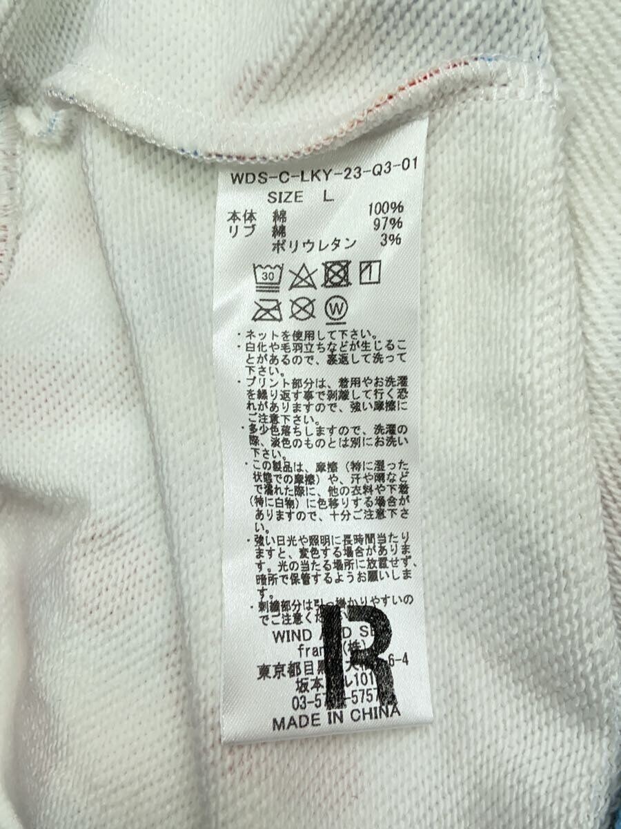 トップス WIND AND SEA /WDS-O-ATH-23-Q3-CS-01 WIND AND SEA WDS-C-LKY-23-Q3-01 L COTTON White HOODIE WITH