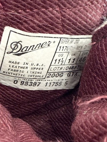 Danner Super RF Rain Forest 8" Soft Toe Work Boot Insulated 200G 11.5 U.S. Made - Picture 7 of 7