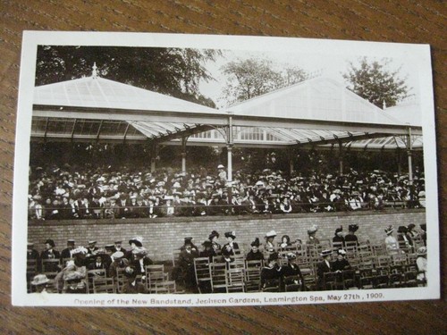 Apertura de nuevo quiosco de música, Jephsons Gardens, Leamington Spa, 27 de mayo de 1909 (RP)