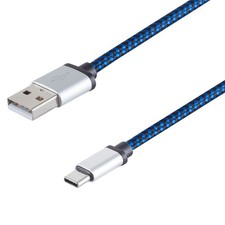 USB Kabel A auf C für Samsung iPhone 15 16 Handy Lade Schnell Auto Blau Tablet