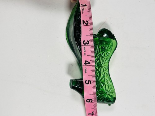 ZAPATO ZAPATILLA CABEZA GATO CRISTAL De Colección Diseño Margarita y Botón Bosque Verde Sin Marca - Imagen 8 de 10