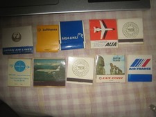 lot  10 pochettes allumettes compagnies aeriennes